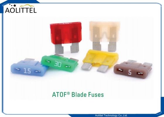 품질  PA66 Auto Blade Fuse , Automotive Industry ATOF 32V Series ATOF Medium Blade Fuse Rated 32V 1-40A Replaces 257 ATO 공장