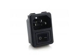 IEC 60320 C14 3PIN 전기 교류 전원 마개 온-오프 스위치를 가진 여성 소켓 15A 250V AC 나사 산