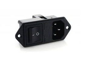 IEC 60320 C14 3PIN 전기 교류 전원 마개 온-오프 스위치를 가진 여성 소켓 15A 250V AC 나사 산