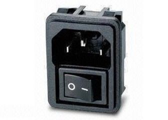 IEC 60320 C14 3PIN 전기 교류 전원 마개 온-오프 스위치를 가진 여성 소켓 15A 250V AC 나사 산