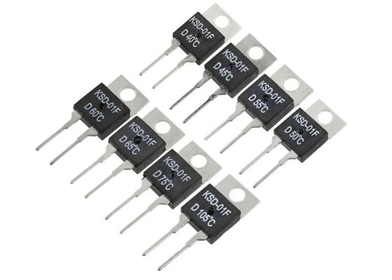 TO-220 포장 KSD-01F 85C NC 정상적인 닫히는 자동 재시동 두금속 온도 조종 스위치 보온장치 열 커트오프 Fus